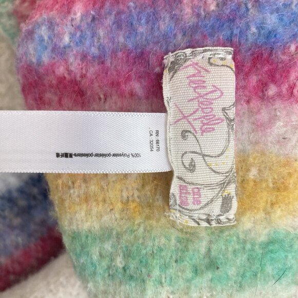 Free People Skye Stripe Throw Blanket 60” x 51” Fringed Boho Striped Fuzzy Cozy - Picture 11 of 14